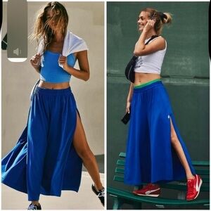 NWOT FP Movement Hotshot Slit Wide Legged Pants Blue Sz S